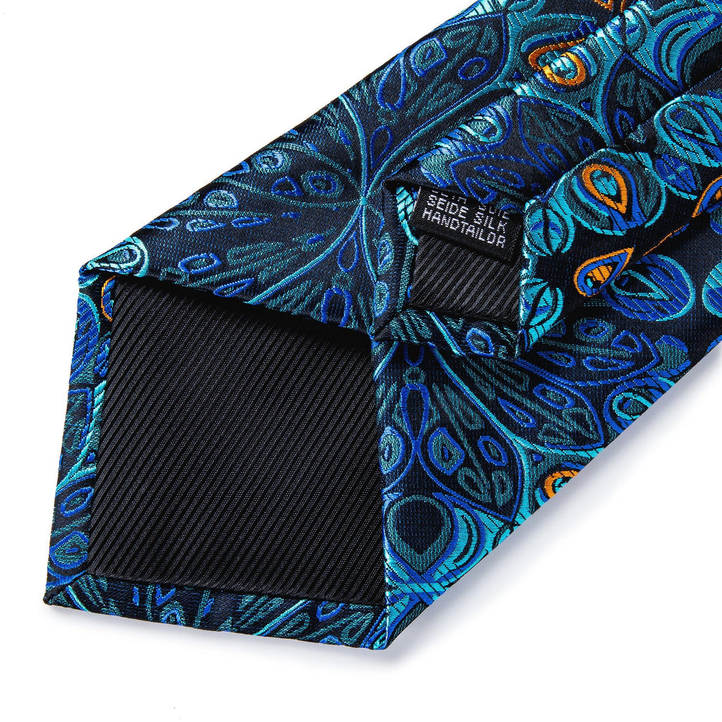 GentCrest Blue Floral Tie Hanky Cufflinks Set - Image 5
