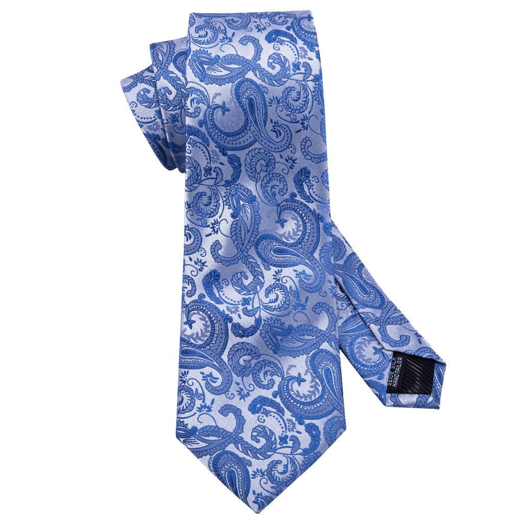 Blue Paisley Silk Tie Set - GentCrest - View 4