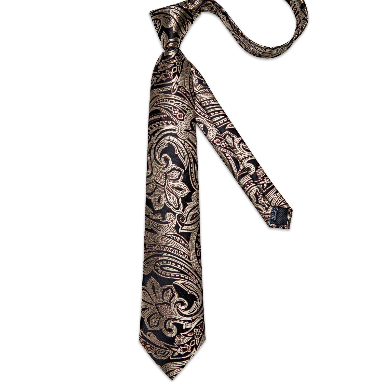 GentCrest Brown Paisley Tie Hanky Cufflinks Set - Image 5