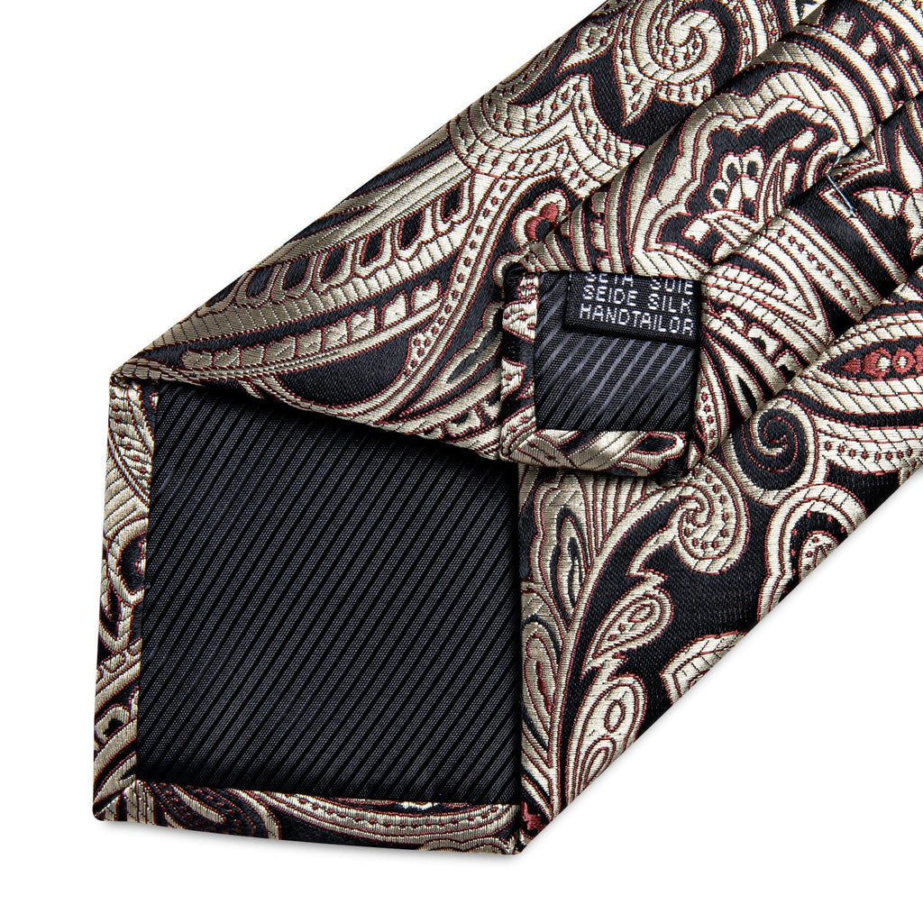 GentCrest Brown Paisley Tie Hanky Cufflinks Set - Image 6