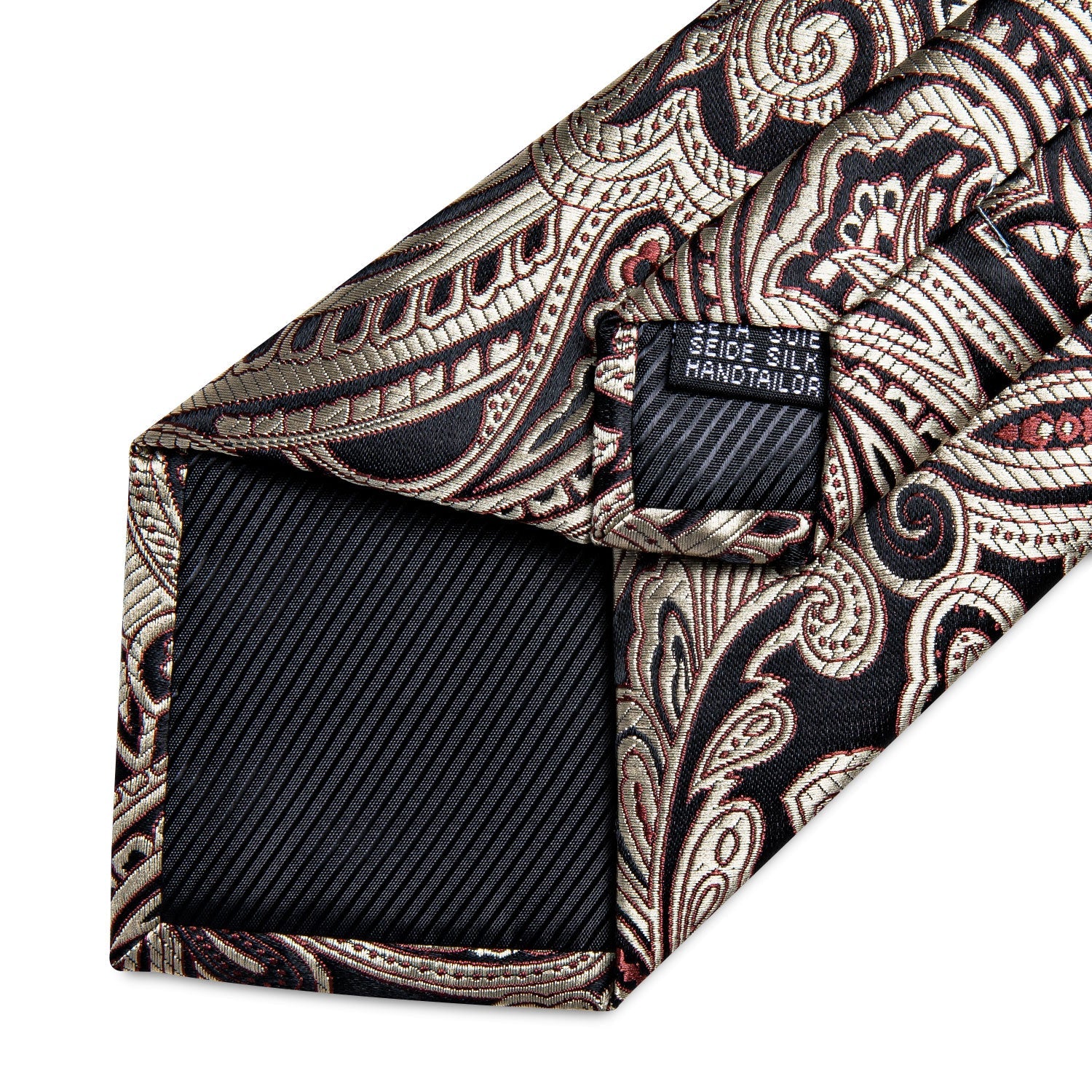 GentCrest Brown Paisley Tie Hanky Cufflinks Set - Image 6