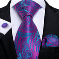 GentCrest Blue Paisley Tie Hanky Cufflinks Set - Image 1