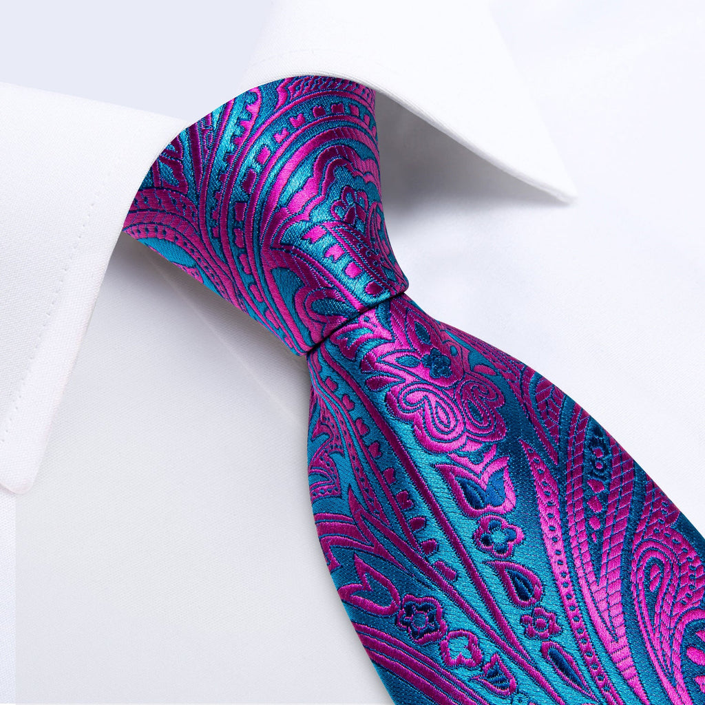 GentCrest Blue Paisley Tie Hanky Cufflinks Set - Image 3