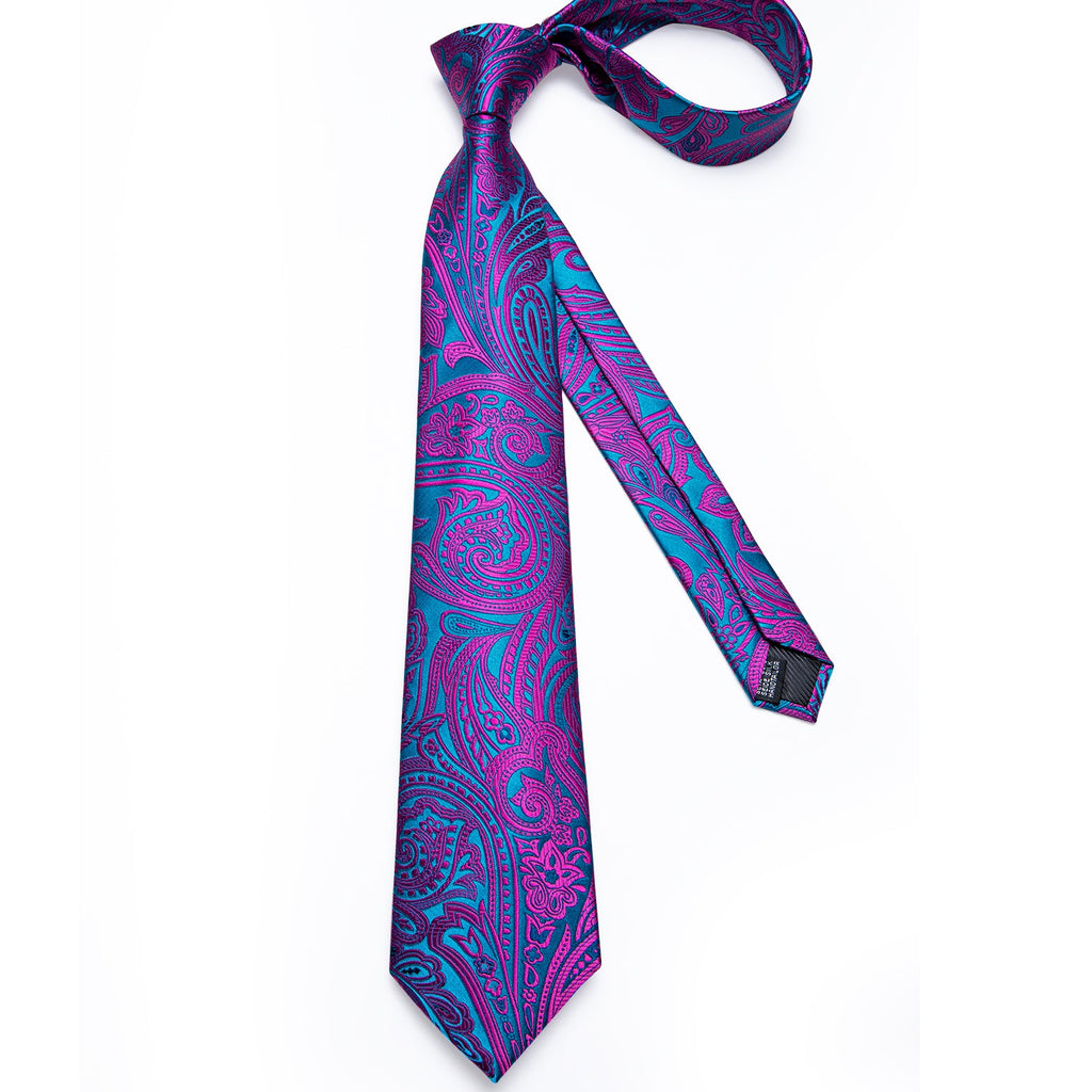 GentCrest Blue Paisley Tie Hanky Cufflinks Set - Image 5