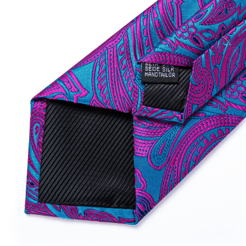 GentCrest Blue Paisley Tie Hanky Cufflinks Set - Image 6