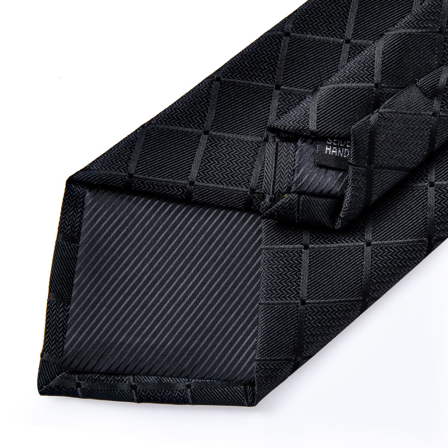 GentCrest Black Plaid Tie Hanky Cufflinks Set - Image 5