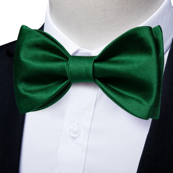 Fashion Silk Bow Tie Set with Pocket Square & Cufflinks - GentCrest