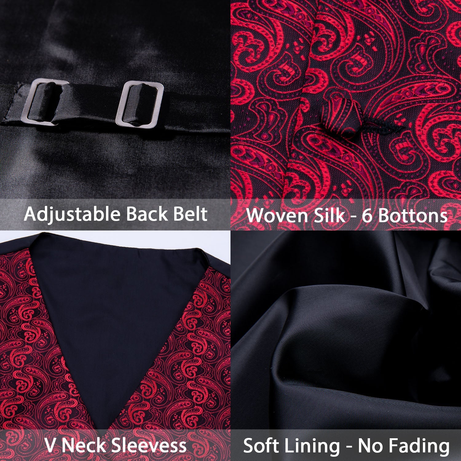 GentCrest Black Paisley Vest Set - Image 5