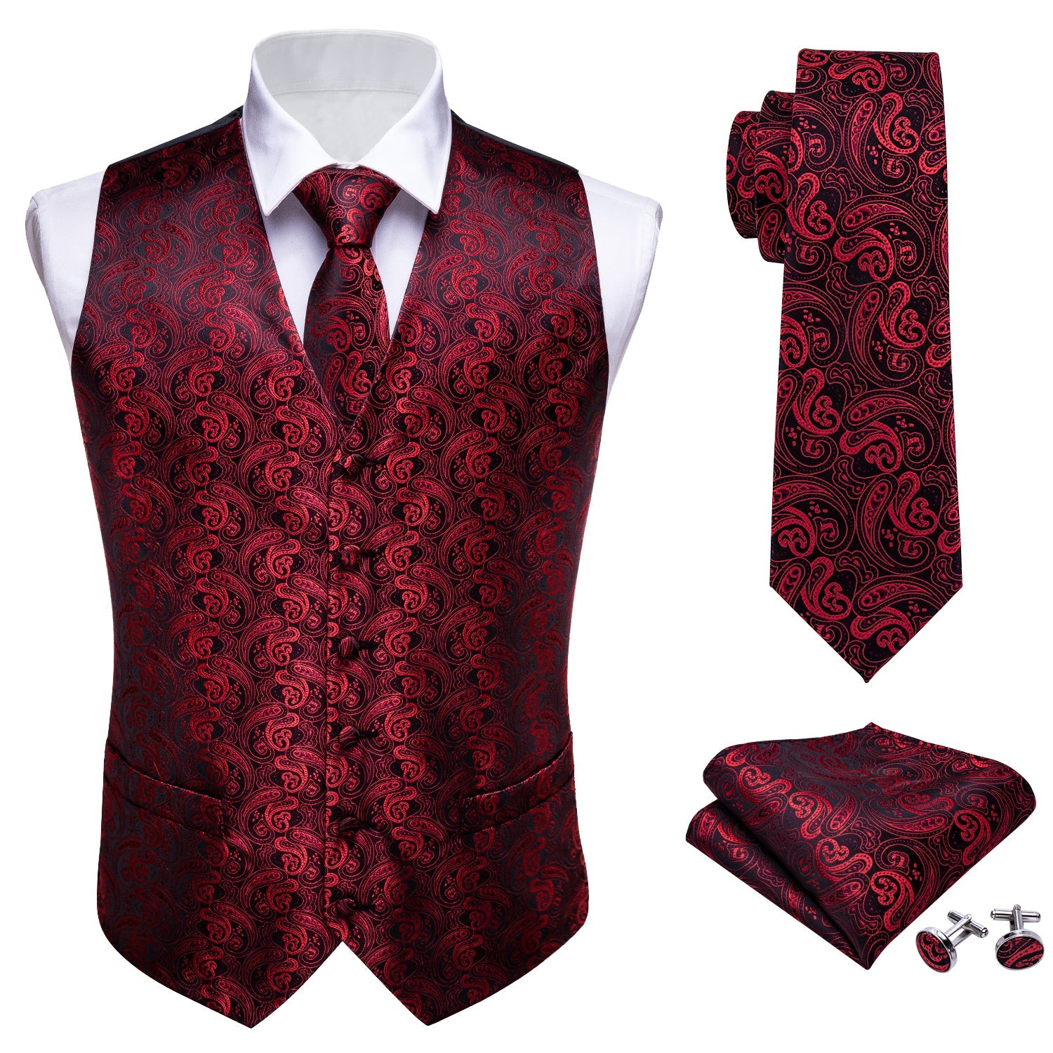 GentCrest Black Paisley Vest Set - Image 2