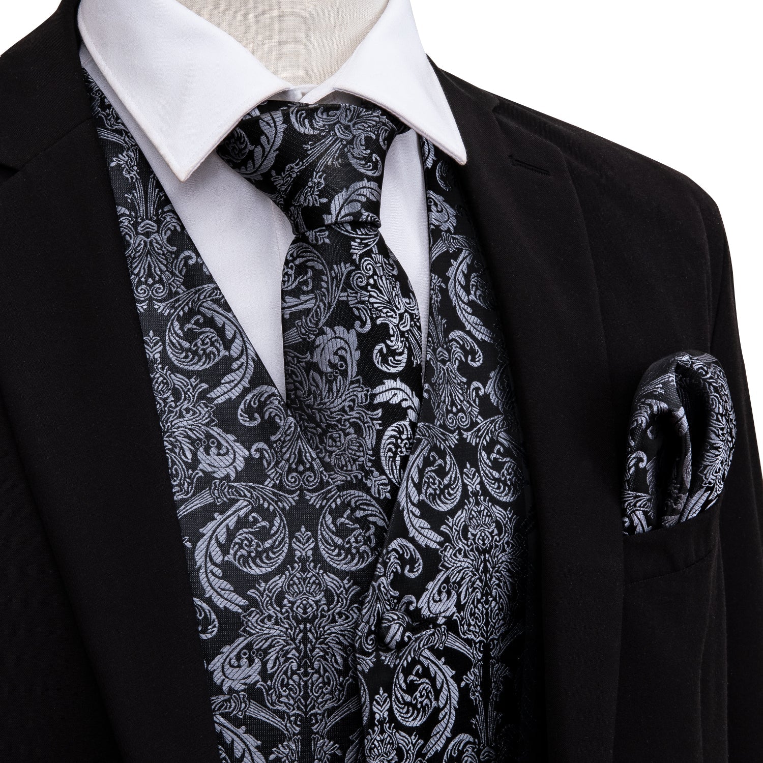 GentCrest Black Paisley Vest Set - Image 1