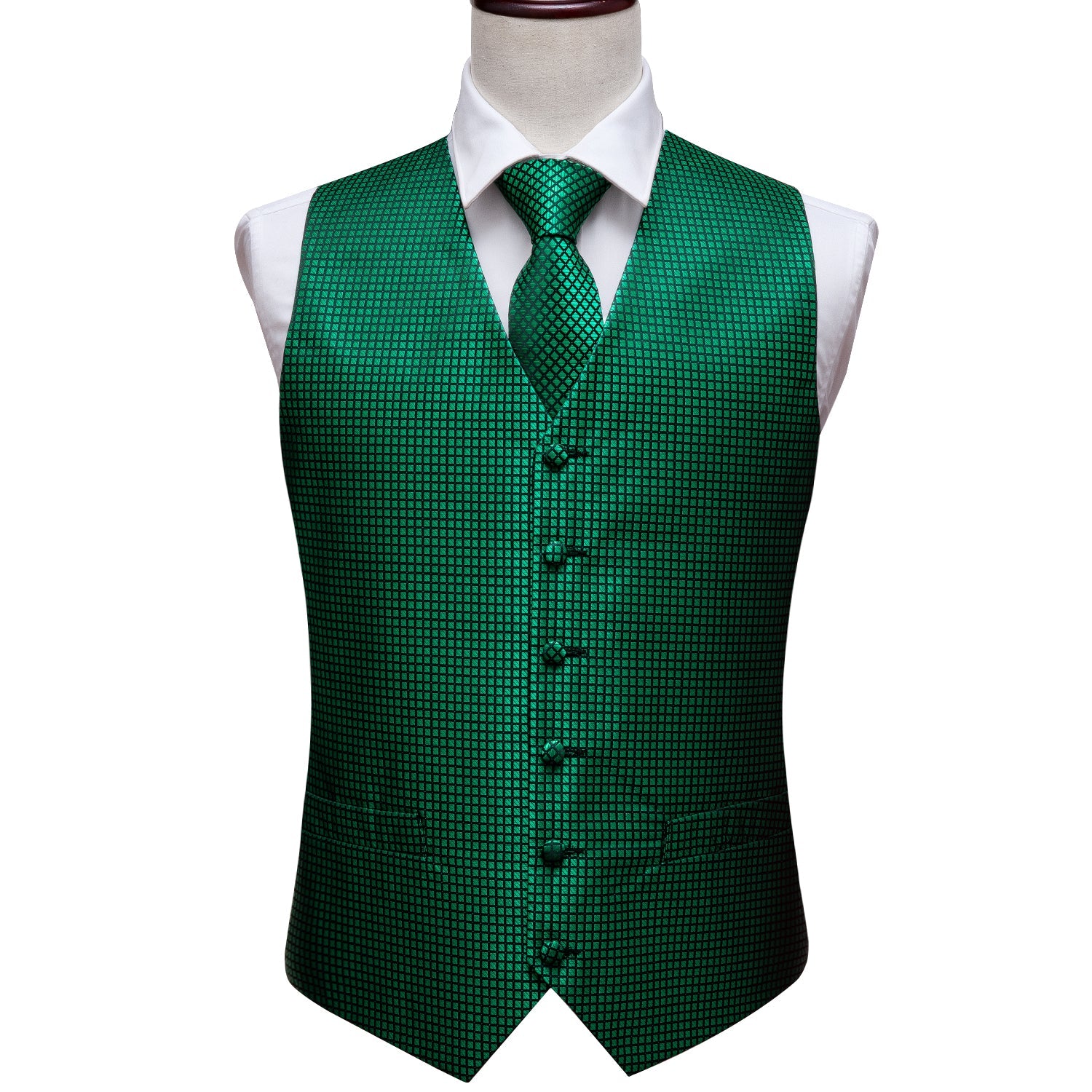 GentCrest Black Plaid Vest Set - Image 3