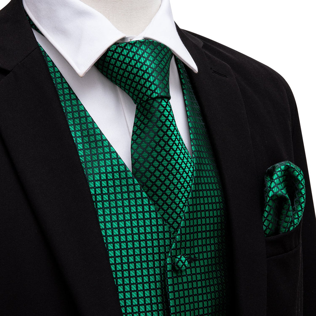 GentCrest Black Plaid Vest Set - Image 1
