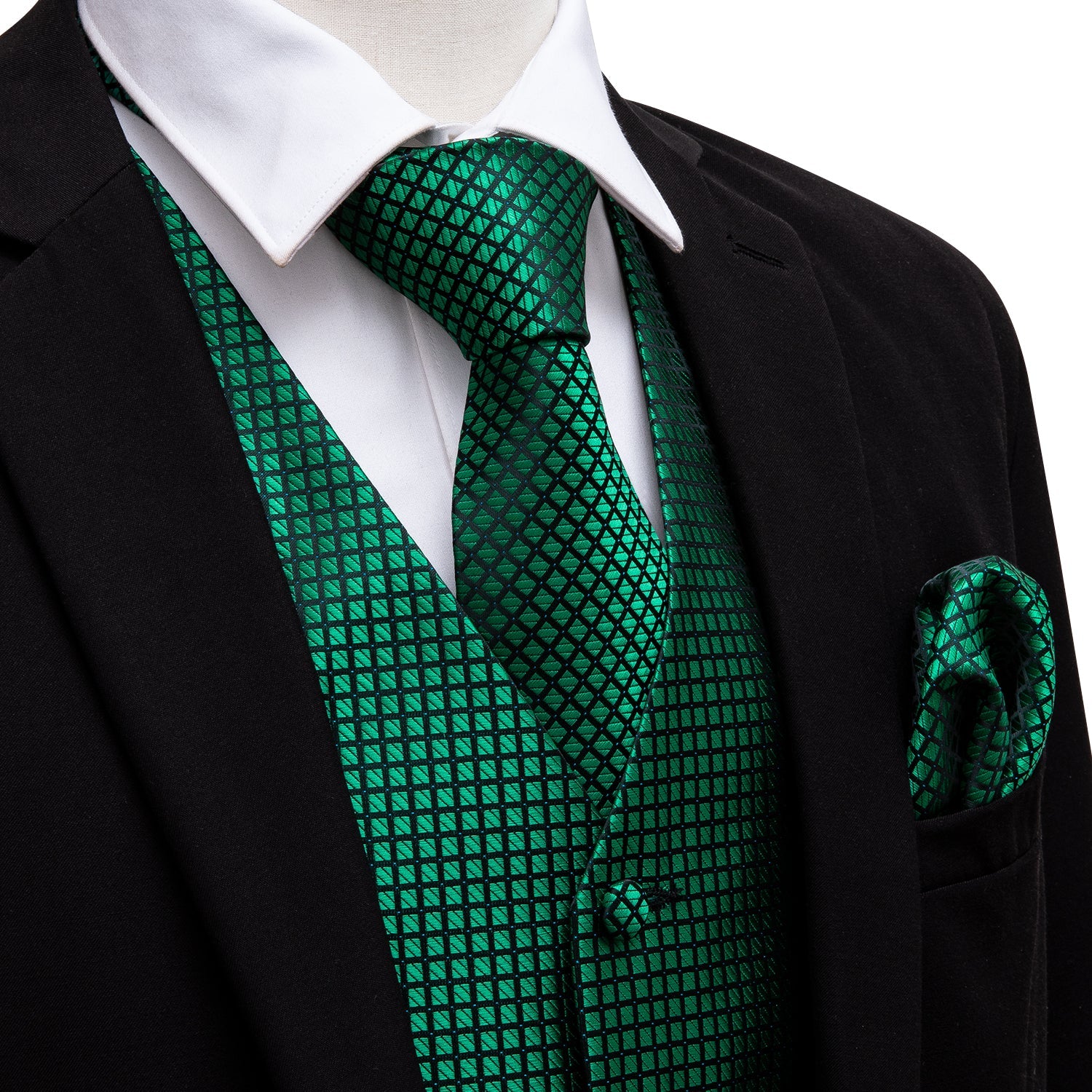 GentCrest Black Plaid Vest Set - Image 1