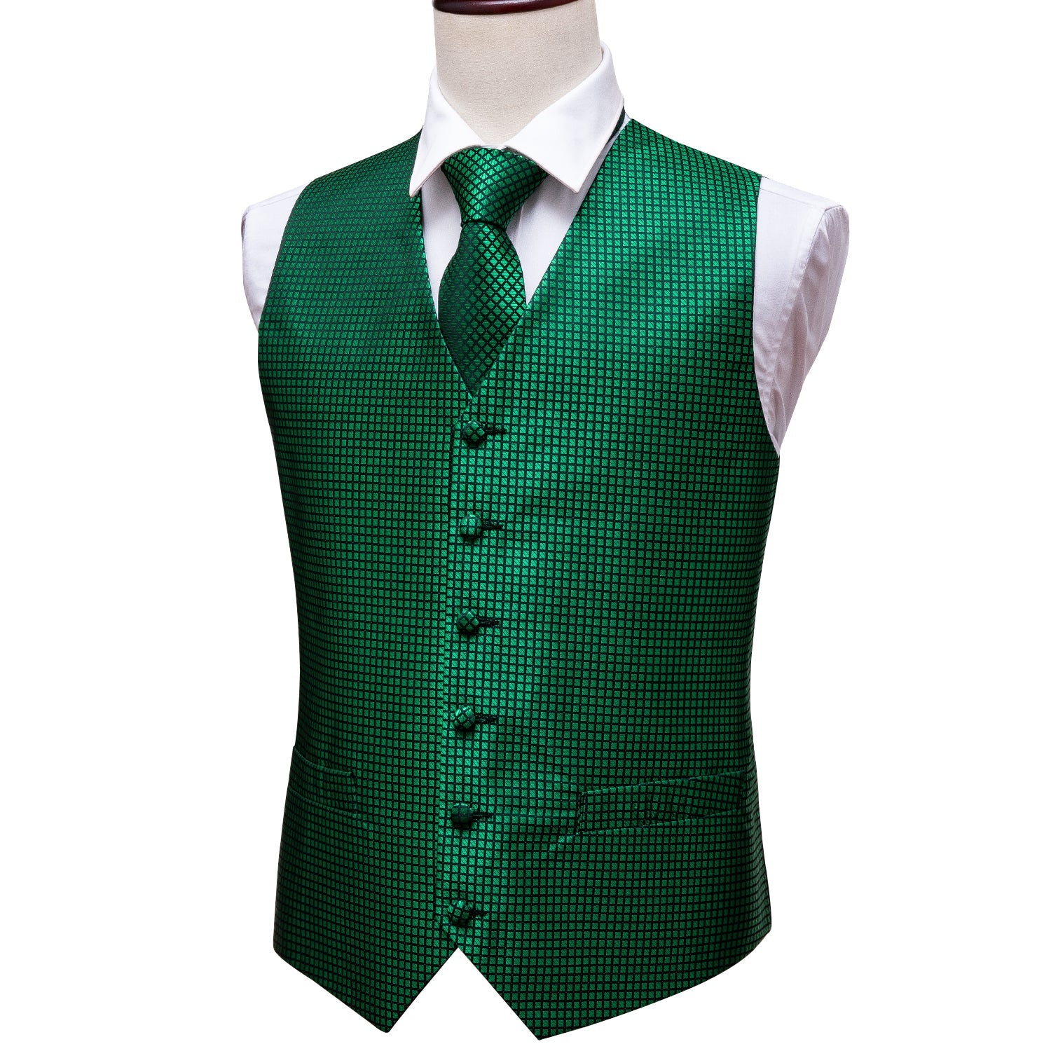 GentCrest Black Plaid Vest Set - Image 4