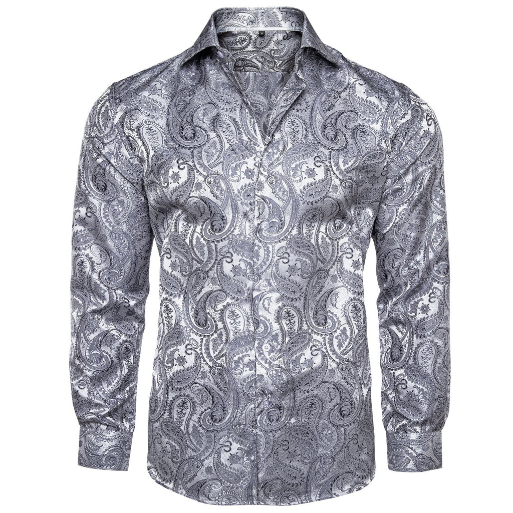 Silver Paisley Dress Shirt - GentCrest