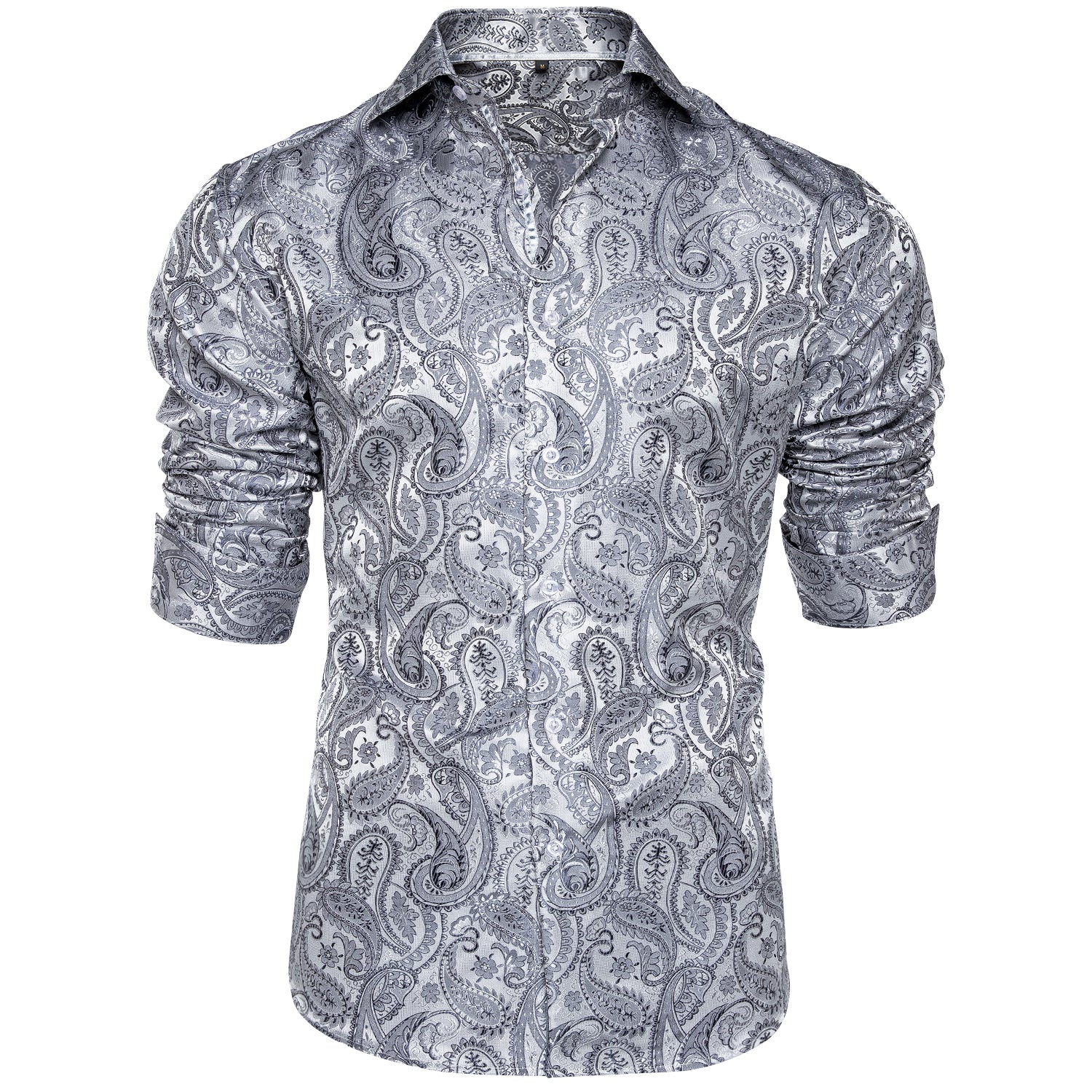 Silver Paisley Dress Shirt - GentCrest - View 9