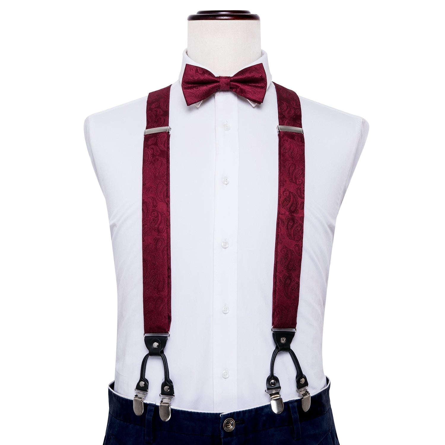 GentCrest Red Paisley Suspenders - Image 5