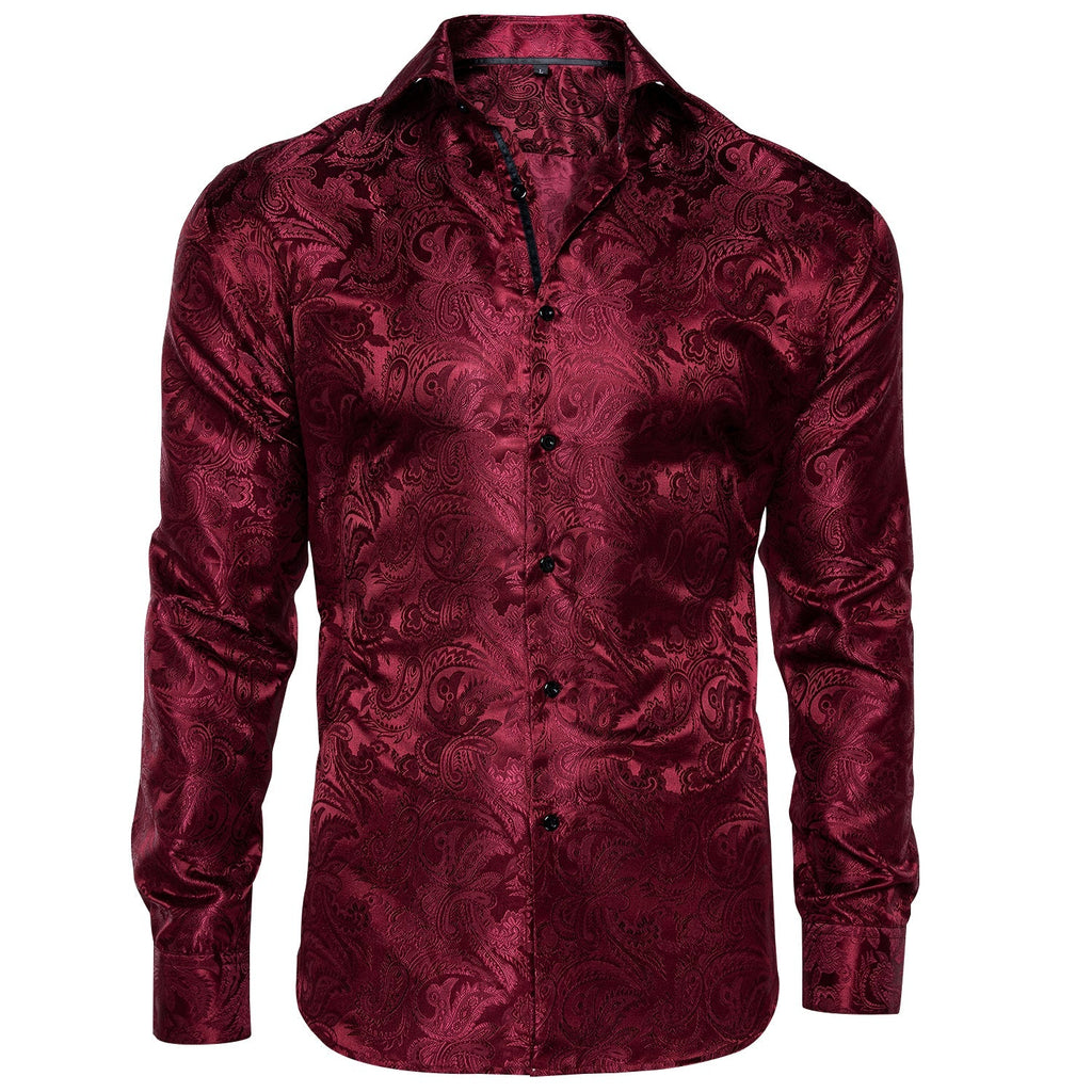 Red Paisley Dress Shirt - GentCrest - View 3