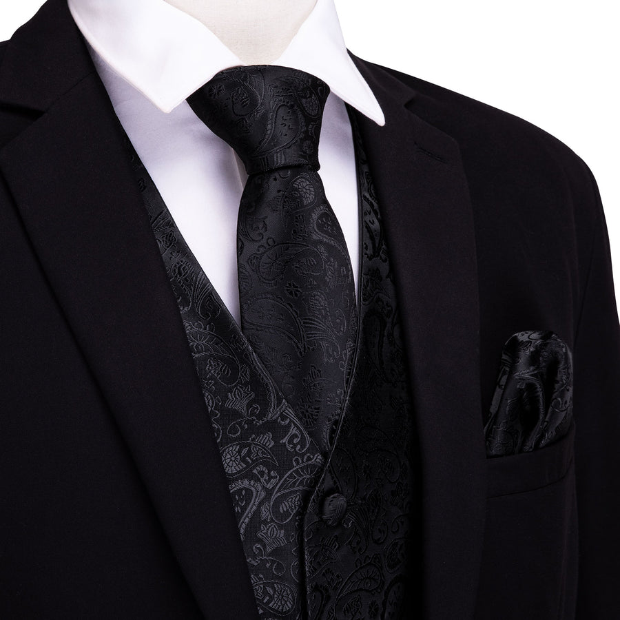 GentCrest Black Paisley Vest Set - Image 1