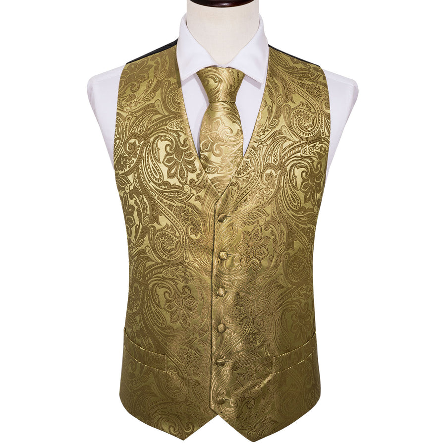 Floral Golden Vest Set - GentCrest - View 4