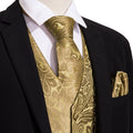 Floral Golden Vest Set - GentCrest