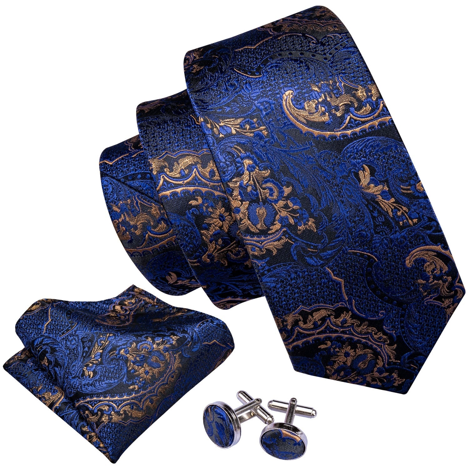 Deep Ocean Silk Tie Set - GentCrest - View 2