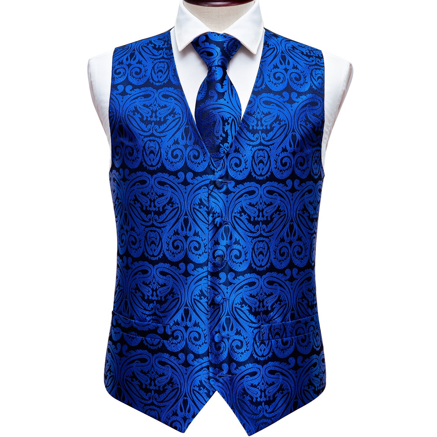 GentCrest Blue Paisley Vest Set - Image 3