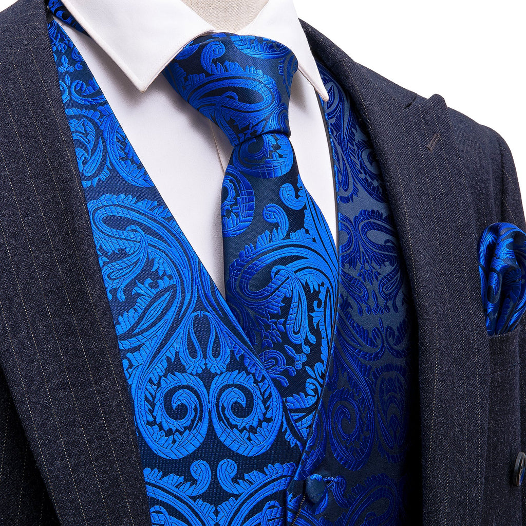 GentCrest Blue Paisley Vest Set - Image 1