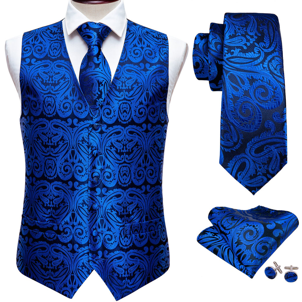 GentCrest Blue Paisley Vest Set - Image 4