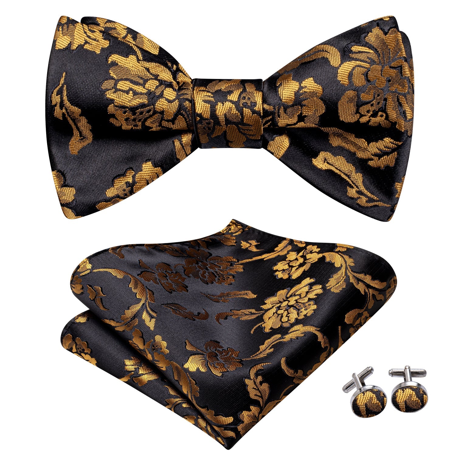 GentCrest Black Floral Bowtie Set - Image 2