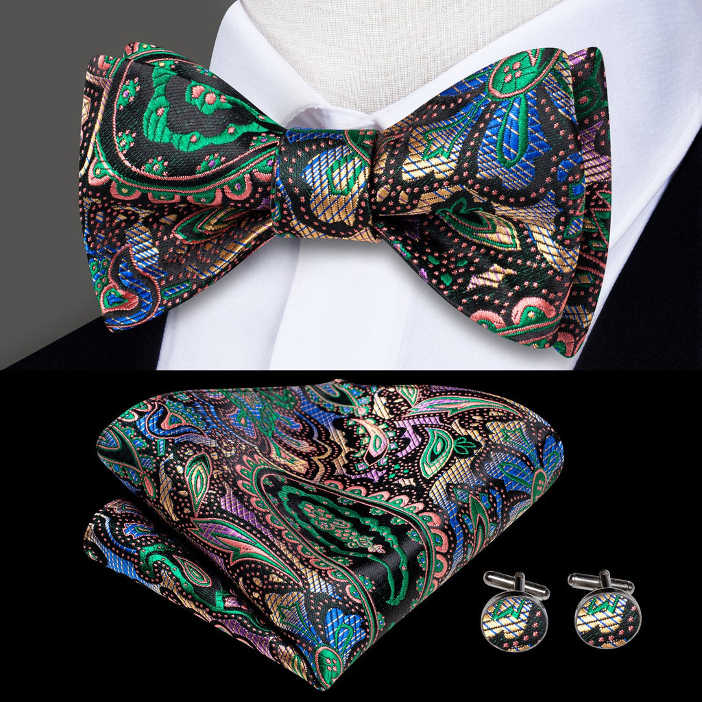 GentCrest Blue Paisley Bowtie Set - Image 3