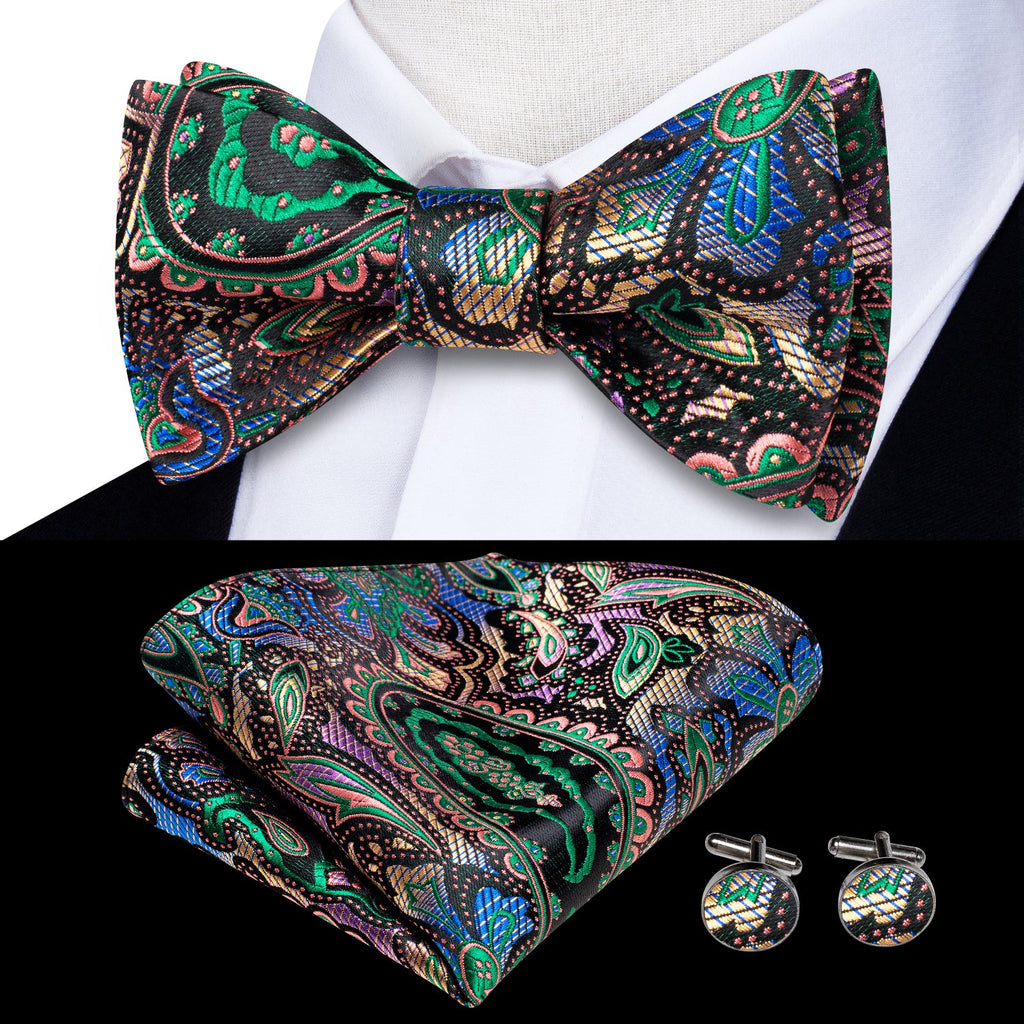 GentCrest Blue Paisley Bowtie Set - Image 1