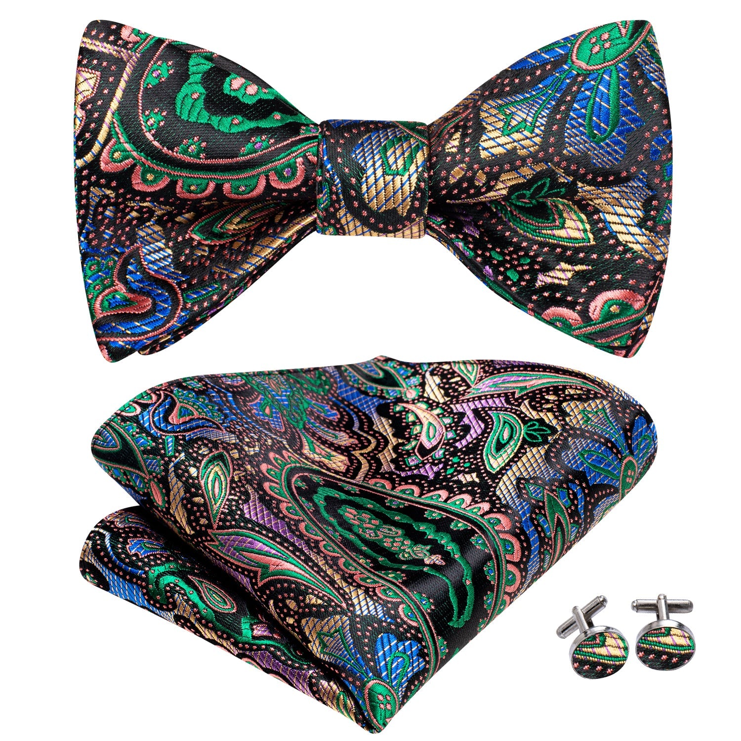 GentCrest Blue Paisley Bowtie Set - Image 2