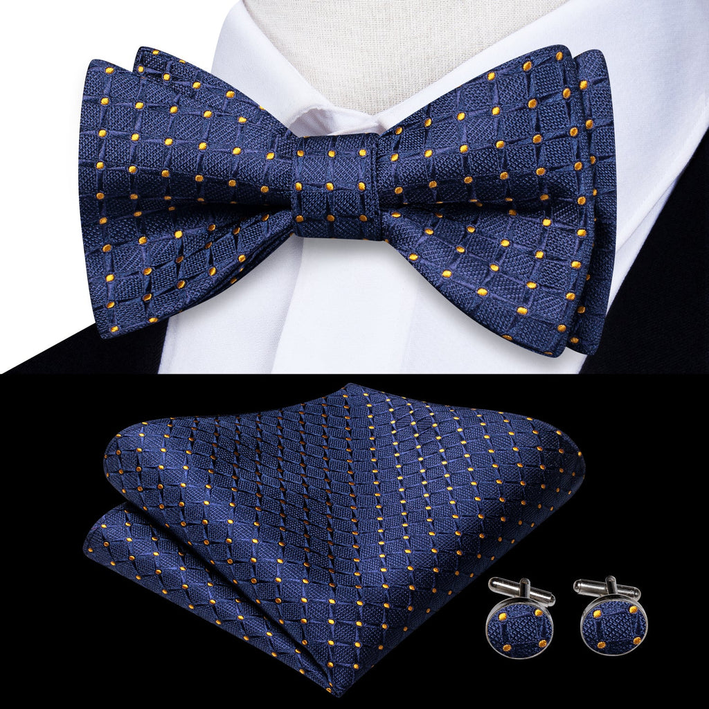 GentCrest Blue Plaid Bowtie Set - Image 1