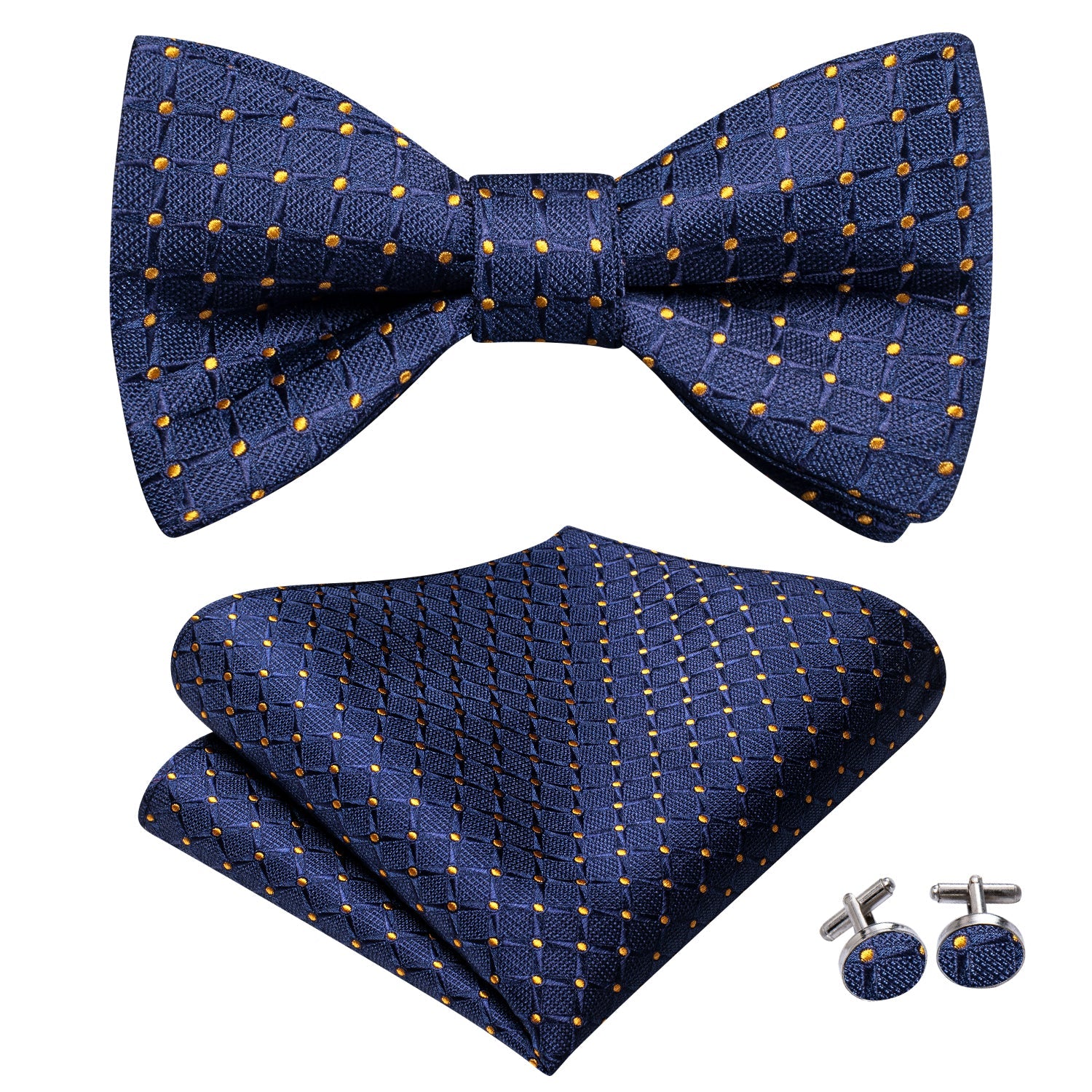 GentCrest Blue Plaid Bowtie Set - Image 2