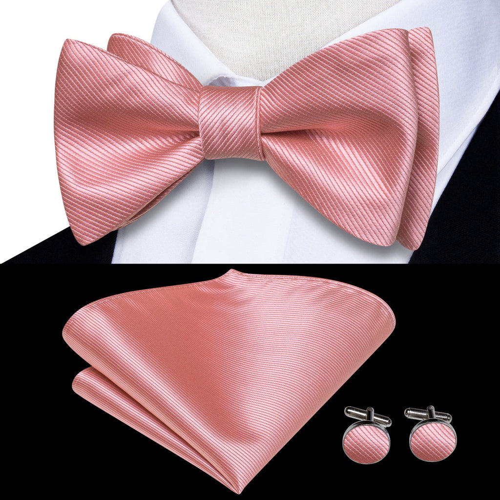 GentCrest Pink Solid Bowtie Set - Image 2