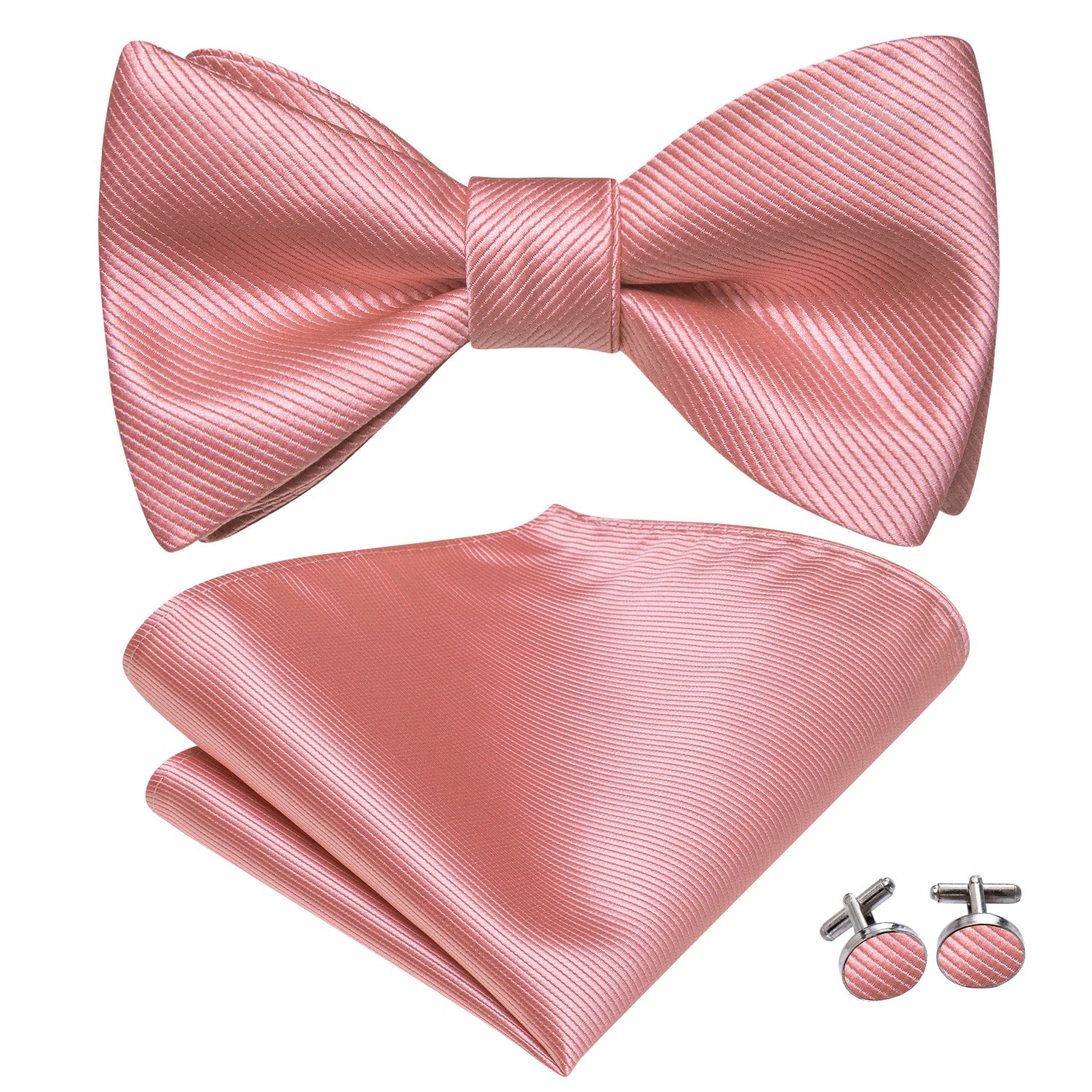 GentCrest Pink Solid Bowtie Set - Image 3