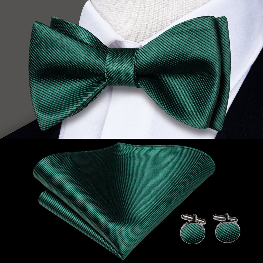 GentCrest Green Solid Bowtie Set - Image 1