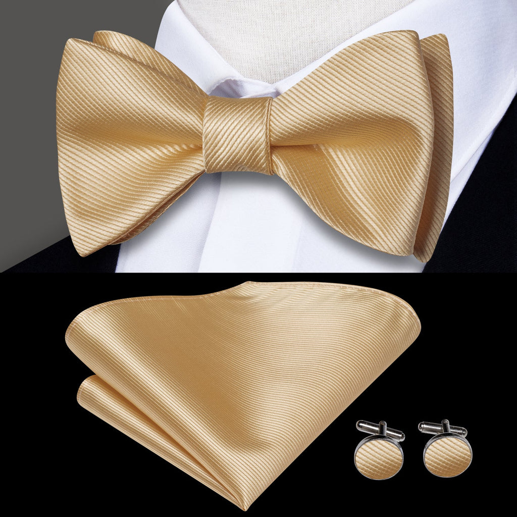 GentCrest Gold Solid Bowtie Set - Image 1