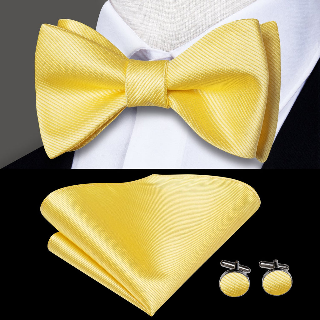 GentCrest Yellow Solid Bowtie Set - Image 1