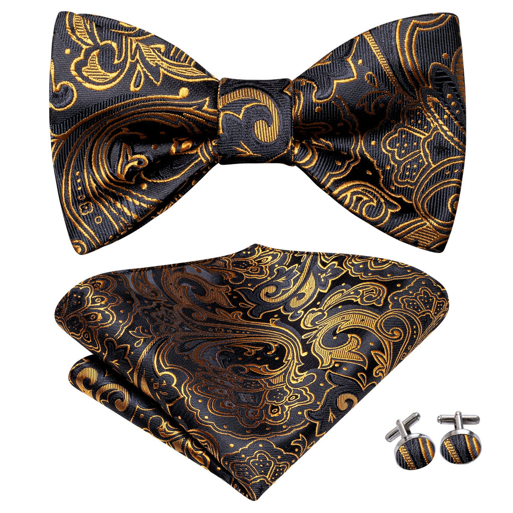 GentCrest Black Paisley Bowtie Set - Image 3