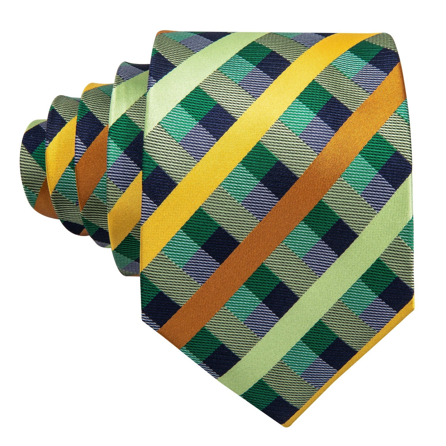 GentCrest Green Plaid Tie Hanky Cufflinks Set - Image 4