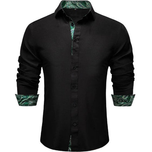 Black & Green Paisley Dress Shirt - GentCrest - View 2