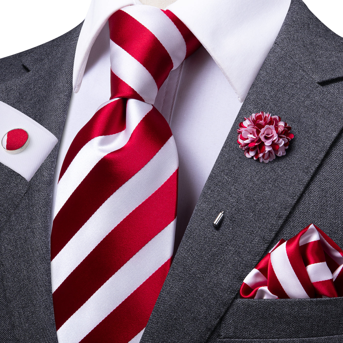 GentCrest Red Striped Tie Sets - Image 2