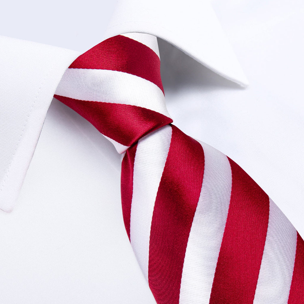 GentCrest Red Striped Tie with Lapel Pin - Image 3