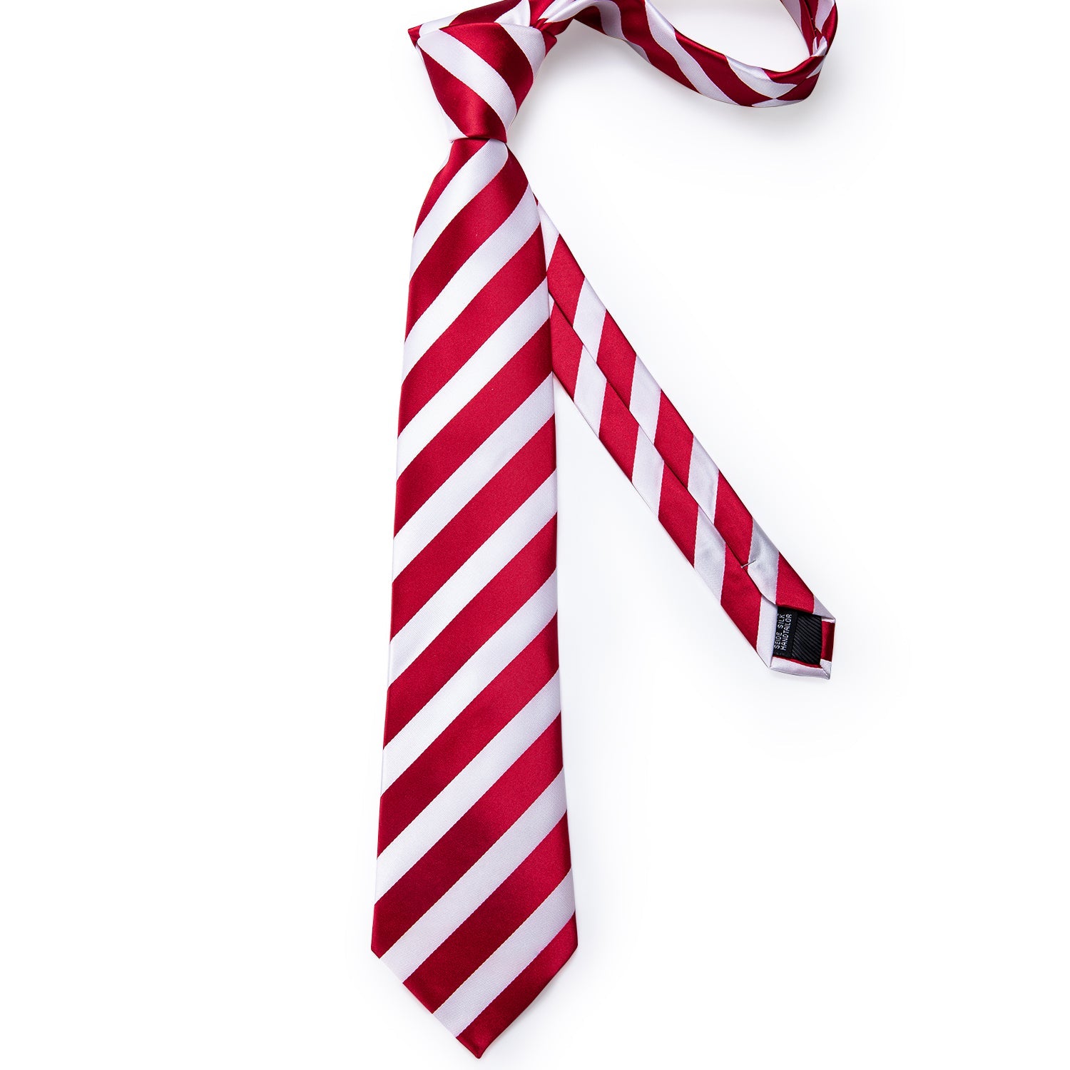 GentCrest Red Striped Tie with Lapel Pin - Image 4
