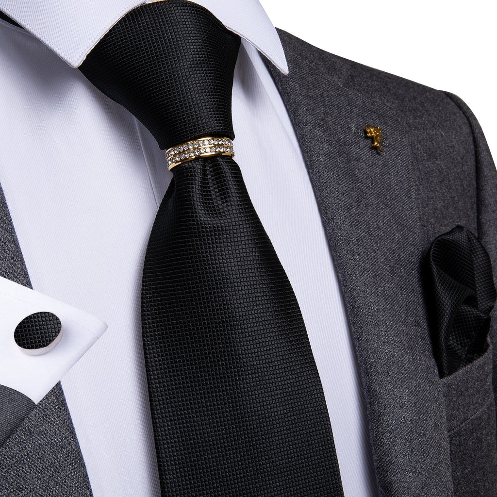 Tie Ring - Gold Rhinestone - GentCrest - View 2