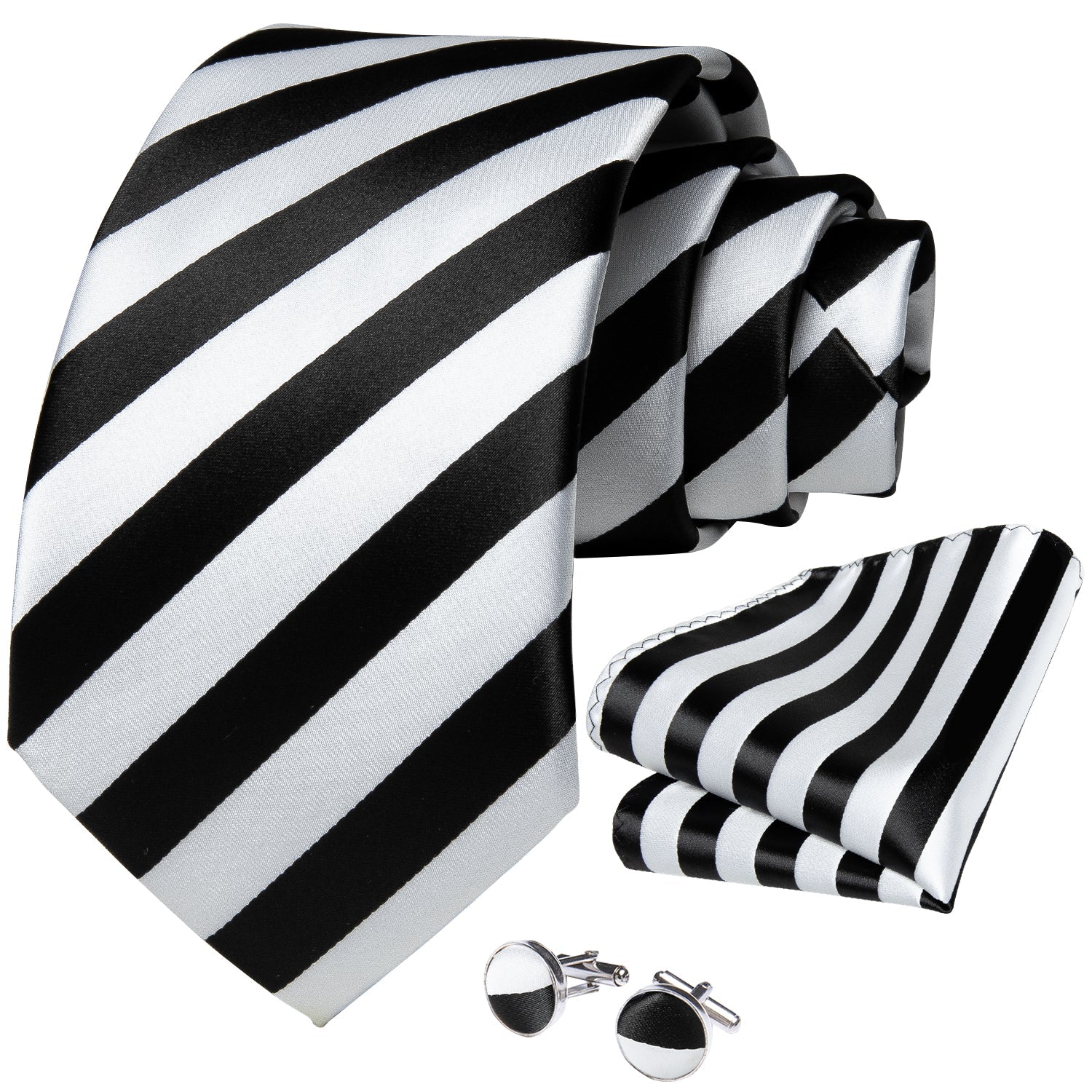 GentCrest Red Striped Tie Hanky Cufflinks Set - Image 7