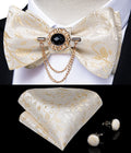 GentCrest Champagne Floral Bowtie Set - Image 1