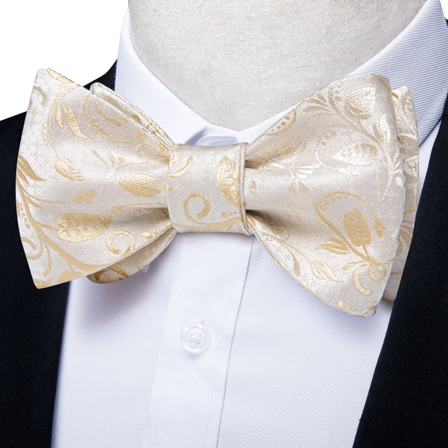 GentCrest Champagne Floral Bowtie Set - Image 3